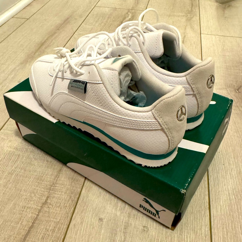 Brand new limited edition white/green/grey adidas Benz AMG driving shoes